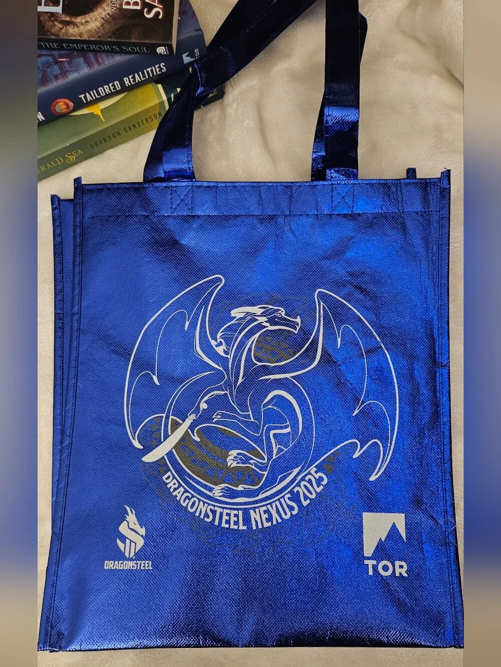DragonSteel Nexus 2025 Blue Shiny Reusable Tote Bag